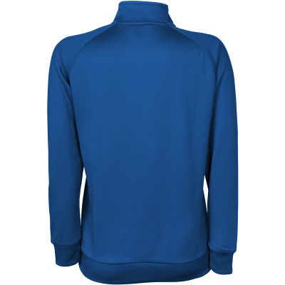 Bluza piłkarska Joma Combi Faraon przeznaczona dla mężczyzn, posiada ściagacze przy rękawach oraz u dołu bluzy, luźny krój, kołnierz ze stójką oraz zamek 1/2, kolor niebieski