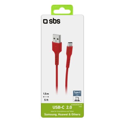 2. Kabel SBS TECABLEMICROC15R USB-A - USB-C 1,5 m - czerwony