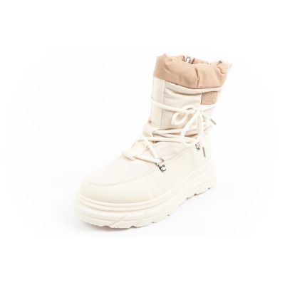 3. Lee Cooper buty sportowe damskie zimowe trekkingowe ocieplane beżowy kremowy