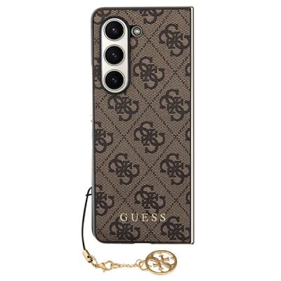 7. Etui Guess 4G Charms Collection na Samsung Galaxy Z Fold 5 - brązowe