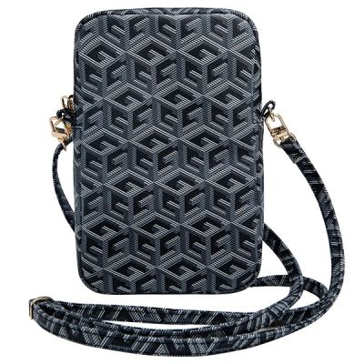 4. Torebka Guess Zip GCube Bottom Stripe na telefon - czarna