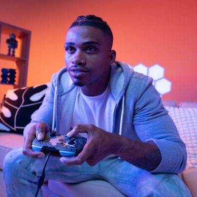 10. PDP Rematch: Sheikah Shoot Czarny, Niebieski USB Gamepad Analogowa/Cyfrowa Nintendo Switch, Nintendo Switch Lite, Nintendo Switch OLED