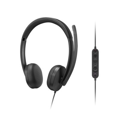 5. Przewodowy zestaw słuchawkowy VoIP Lenovo 5000 z mikrofonem, USB A/C, Czarny