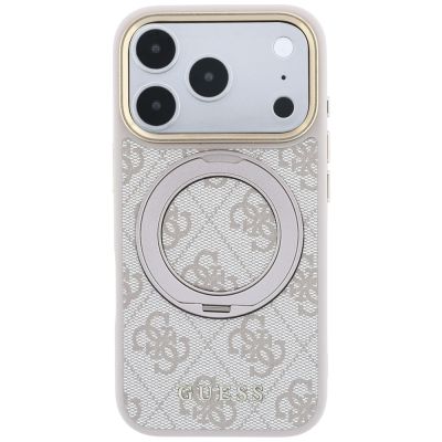3. Etui Guess Ring Stand 360 4G Classic Logo MagSafe na iPhone 17 Pro Max / 18 Pro Max - różowe