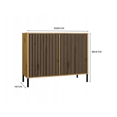 3. KOMODA KAMARO 2D SLIM ARTISAN/CZERŃ