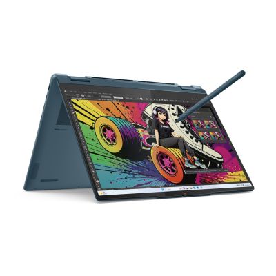 9. Lenovo Yoga 7 2-in-1 14AKP10 Ryzen AI 5 340 14.0"WUXGA Touch OLED 400nits Glossy 60Hz 16GB LPDDR5-6400 SSD512 Radeon 840M Graphics Cam 5.0MP 70Wh Win11 Tidal Teal