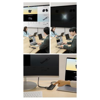 13. Baseus Lite Series wielofunkcyjny HUB USB Typ C - 2 x USB 3.0 / USB Typ C / HDMI 1,4 / SD/TF OTG czarny (WKQX050001)