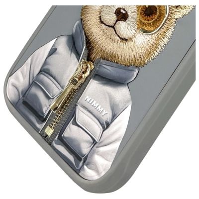 4. Etui Nimmy Cool&Cute 2.0 Bear na iPhone 16 Pro Max - szare