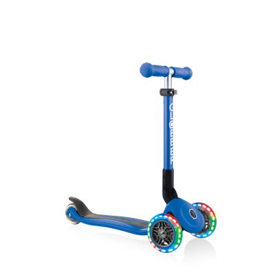 11. Hulajnoga 3-kołowa Globber Foldable Lights Navy Blue Jr 437-100