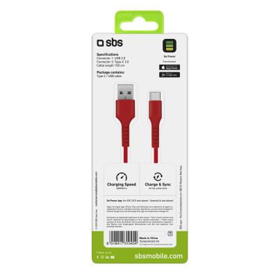 3. Kabel SBS TECABLEMICROC15R USB-A - USB-C 1,5 m - czerwony