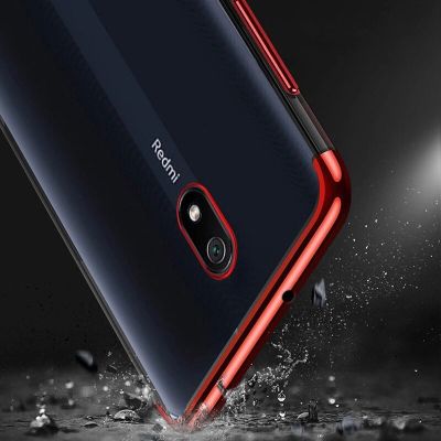 4. Clear Color case żelowy pokrowiec etui z metaliczną ramką Xiaomi Redmi 8A czarny