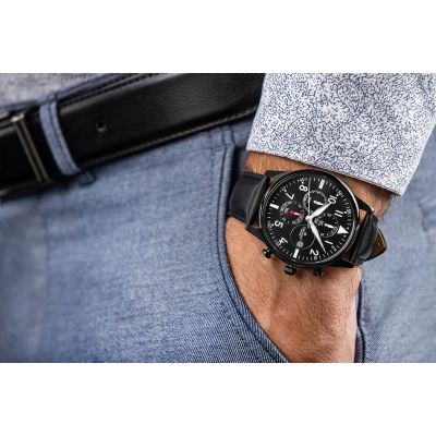 3. Zegarek Męski Giewont Chronograph Sapphire Czarny GW5630-A1