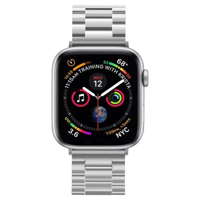 10. Pasek Spigen Modern Fit Band na Apple Watch 4/5/6/7/8/9/SE/ Ultra (42/44/45/49 mm) - srebrny