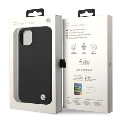 8. Etui BMW Silicone Metal Logo na iPhone 14 - czarne