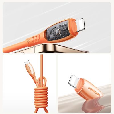 11. Kabel Joyroom S-A59 Vibrant Series 30W USB-C - Lightning 1,2m - pomarańczowy