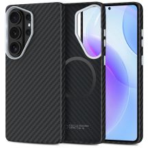 Etui Tech-Protect Ion Carbon MagSafe na Samsung Galaxy S26 Ultra - czarno-srebrne