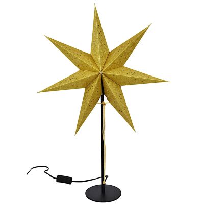 2. LAMPKA STOJĄCA GWIAZDA DEKORACYJNA 65CM E 14 ZŁOTA