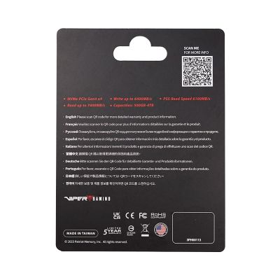 10. SSD Patriot Viper VP4300L M.2 PCI-Ex4 NVMe 1TB