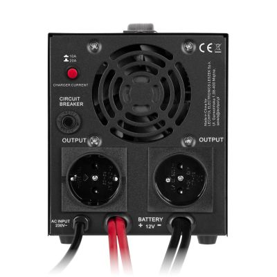 6. Zasilacz awaryjny KEMOT PROsinus-1000  przetwornica z czystym przebiegiem sinusoidalnym i funkcją ładowania  12V 230V 1000VA/700W - kolor czarny