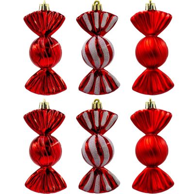 6. BOMBKA FORMÓWKA PLASTIKOWA BEZPIECZNA CUKIERKI 6SZT MICA CZERWONE