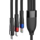 7. Kabel 3mk Hyper Cable N-SERIES 3 in 1 USB-A / Lightning / Micro 1.2m 9V/2A 18W - czarny