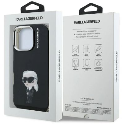 8. Etui Karl Lagerfeld IML Aquarelle Karl & Logo MagSafe na iPhone 16 Pro Max - czarne