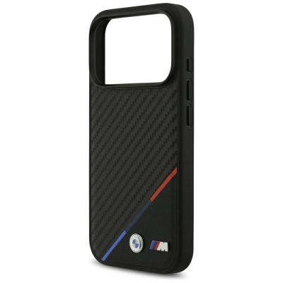 6. Etui BMW M Carbon Tricolor Line MagSafe na iPhone 17 Pro - czarne
