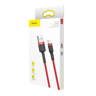 9. Kabel Baseus Cafule USB-A / Lightning 1.5A QC 3.0 2 m - czerwony