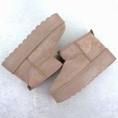 4. Botki damskie śniegowce zamszowe beżowe Potocki 16322