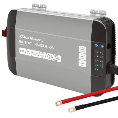 Ładowarka Qoltec Inteligentna Monolith do akumulatorów LiFePO4 AGM GEL SLA 60A 12V Szybkie ładowanie