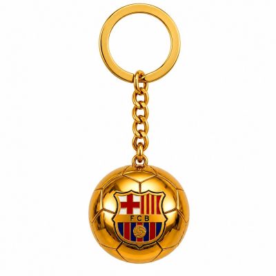8. FC Barcelona brelok oryginalny na licencji w kształcie złotej piłki z herbem B7081