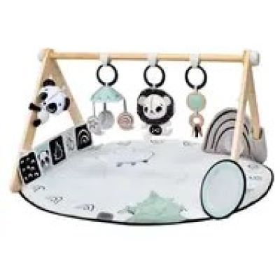 Kocyk Tiny Love Play z drewnianym trapezem Czarno-biały / od urodzenia