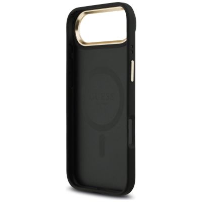 7. Etui Guess 4G Strass Logo & Big Strap Metal Buttons MagSafe na iPhone Air - czarne