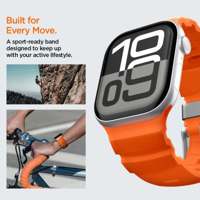 12. Pasek Spigen WBS2 na Apple Watch 44 / 45 / 46 / 49 mm - pomarańczowy
