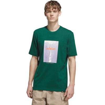 Koszulka męska adidas Waterfall Graphic zielona KS2173