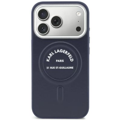 3. Etui Karl Lagerfeld Embossed Open Ring RSG Logo MagSafe na iPhone 18 Pro Max / 17 Pro Max - niebieskie