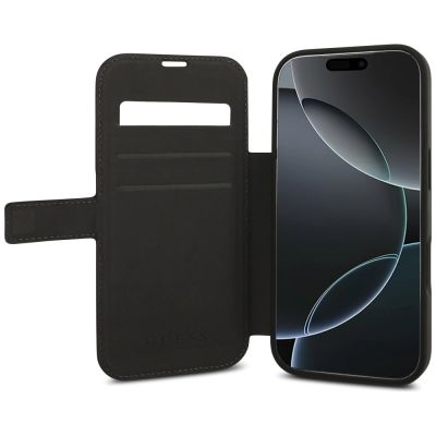 6. Etui Guess Book 4G Metal Logo na iPhone 17 Pro - czarne