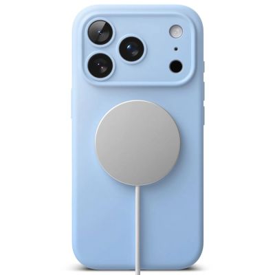 4. Etui Ringke Silicone MagSafe na iPhone 18 Pro / 17 Pro - jasnoniebieskie
