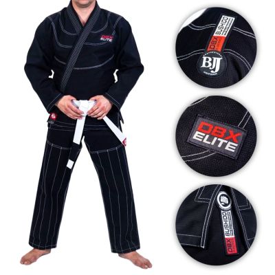 39. Kimono / GI do treningu BJJ - Czarne DBX ELITE A0 + PAS A0
