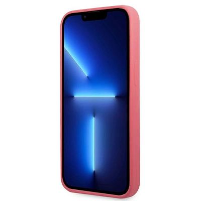 5. Etui Karl Lagerfeld Silicone Plaque na iPhone 13 Pro Max - fuksjowy