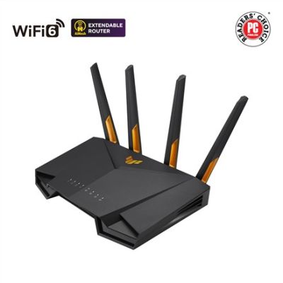 6. ASUS TUF Gaming AX3000 V2 router bezprzewodowy Gigabit Ethernet Dual-band (2.4 GHz/5 GHz) Czarny, Pomarańczowy