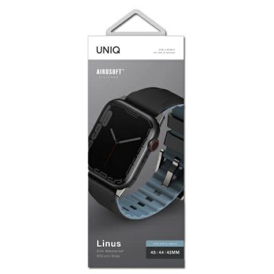 3. Pasek Uniq Linus Airosoft Silicone na Apple Watch 42 / 44 / 45 mm - czarny