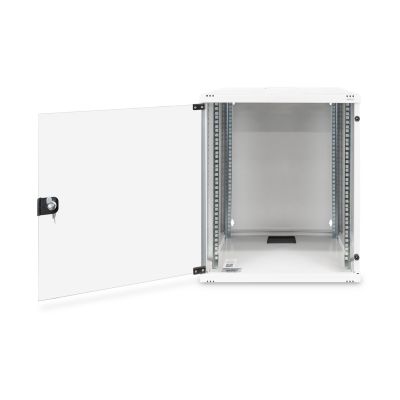 13. Digitus Szafa sieciowa wisząca 19" 12U rack 540x400, drzwi szyba, szary, niedzielona, niezłożona, 60kg