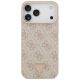 3. Etui Guess Leather 4G Triangle Strass MagSafe na iPhone 17 Pro Max / 18 Pro Max - różowe
