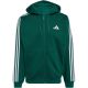 2. Bluza męska adidas Essentials 3-Stripes Fleece Full-Zip Hoodie zielona KZ1412