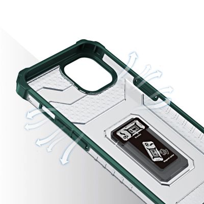 6. Crystal Ring Case pancerne hybrydowe etui pokrowiec + magnetyczny uchwyt iPhone 13 mini zielony