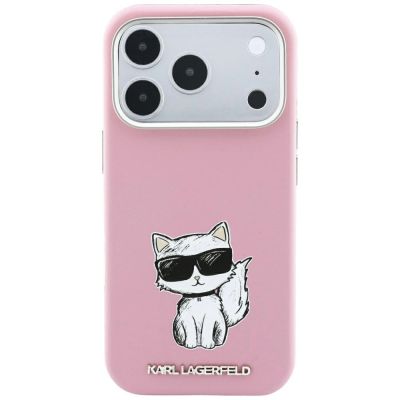3. Etui Karl Lagerfeld Smooth Choupette Sketch MagSafe do iPhone 18 Pro / 17 Pro - różowe