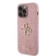 2. Etui Guess Glitter Script Big 4G do iPhone 15 Pro - różowe