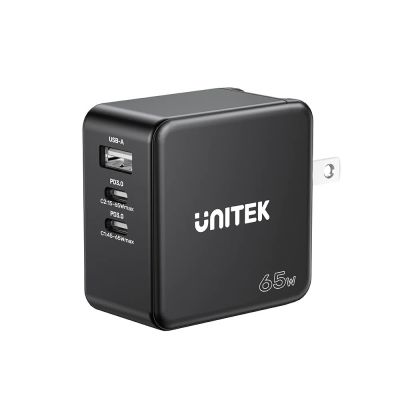 3. UNITEK ŁADOWARKA GAN, PD 65W 2X USB-C, USB-A