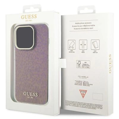 8. Etui Guess IML Faceted Mirror Disco Iridescent do iPhone 15 Pro Max - różowe